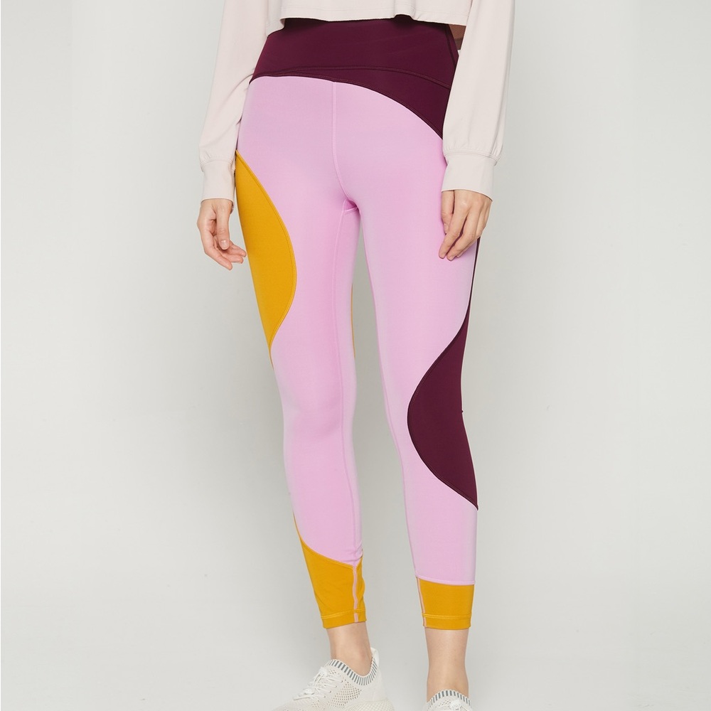 Lululemon x Roksanda Rare Colorblock High Rise Leggings in Pink, Mustard & Plum